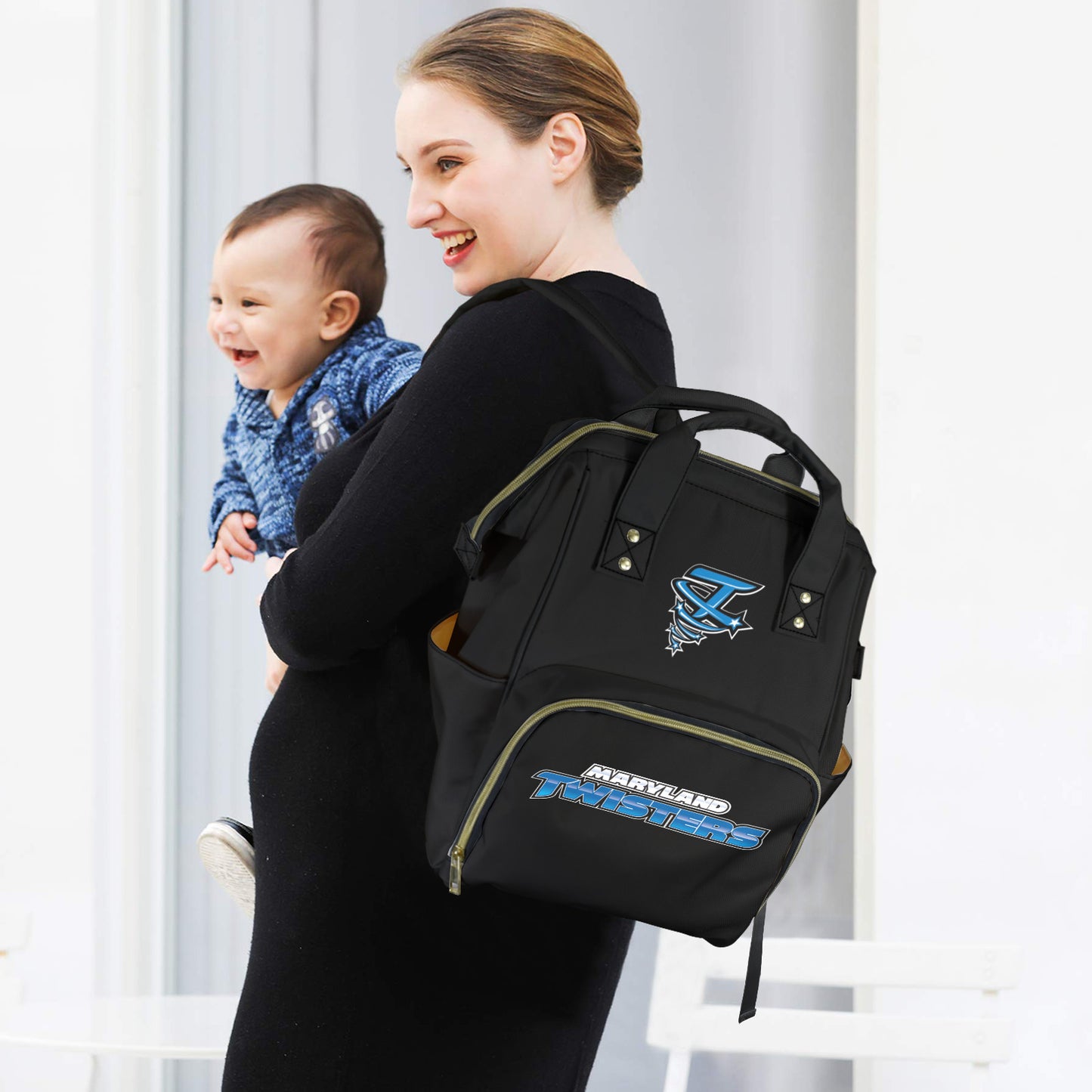 Wordmark_MarylandTwisters Multi-Function Diaper Bag-New (Model 1688)