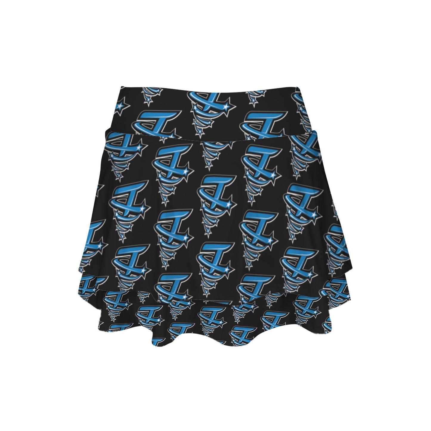 High Waist Layered Ruffle Pockets Sports Skirt